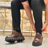 Pantofi casual clasici din piele naturală și piele întoarsă pentru bărbați