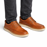 Pantofi Tip Mocasin din Piele Naturală cu Șireturi pentru Bărbați